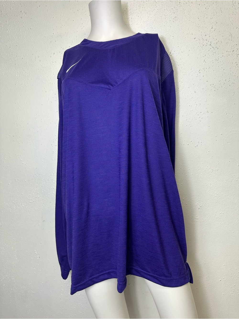 Nike Coaches Long Sleeve Dri-Fit Athletic Football Top Purple Men's XL